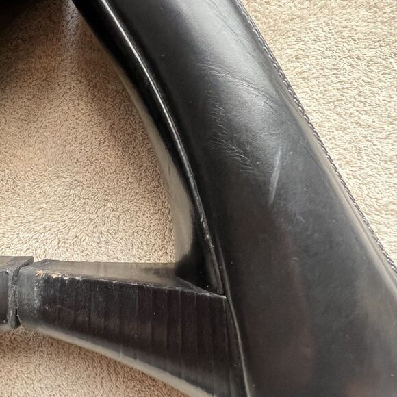 Salvatore Ferragamo Black Leather Heel Pump Women 7.5 AA Narrow Buckle Designer - Picture 5 of 16